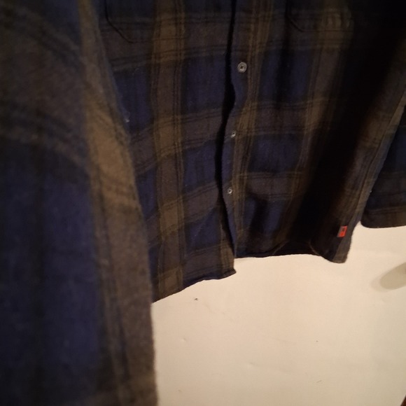 Woolrich Plaid Chore Barn Trucker Jacket Coat Navy Blue Olive Green Plaid L EUC - Picture 3 of 4
